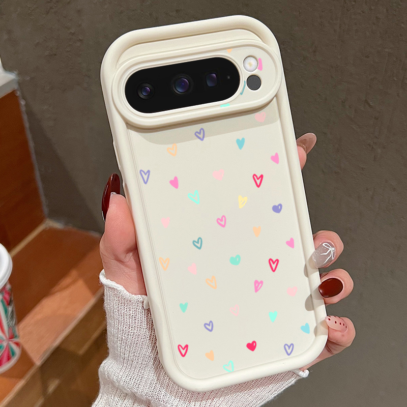 Capa macia colorida de coraçõe - Google Pixel 9 Pro avaliação e preço